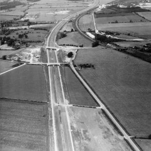 M1 1959 aerial picture  looking SE towardsA50 near Moulsoe